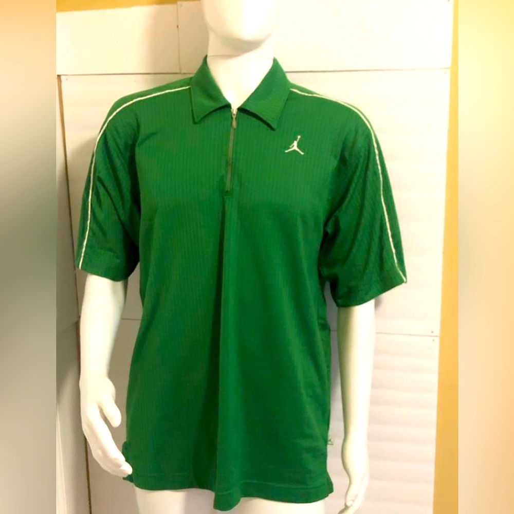 Jordan Jumpman Green 1/4 Zip Short Sleeve Top Men's Sz L